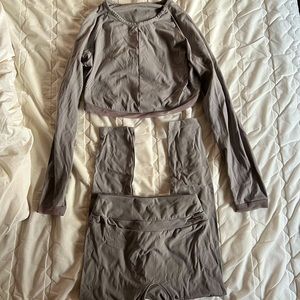 Whitney simmons gymshark womens workout set size medium gray color